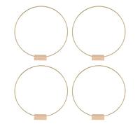 Cpolebev 4 Pezzi Centrotavola Un Cerchio Floreale nel Metallo da 12 Pollici per Tavolo, Un nel Metallo con 4 Pezzi Segnaposto nel Legno per DIY