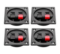 Cpolebev 4 Pezzi Coppa Terminale Della Scatola 'Altoparlante, Connettore A Morsetto per Terminale Della Scatola del Subwoofer Quadrato A Molla per Altoparlante per Auto Domestico Fai-Da-Te Durevol