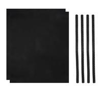 Cpolebev 4 Pezzi di Protezione per Rack in Silicone per Ripiano del Forno Nero + 2 per Fodere per Forno Antiaderenti per Mantenere Il Forno Pulito e Proteggere