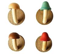Cpolebev 4 Pezzi Divertenti Ganci Appendiabiti in Legno A Forma di Non Perforati Ganci in Legno Massiccio Cucina Bagno Guardaroba Ganci per Porte in Legno