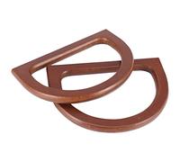 Cpolebev 4 Pezzi Manici per Borsette nel Legno Un Forma di D, Manici di Ricambio nel Legno per DIY Borsette Borsette Clutch Making ()
