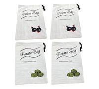 Cpolebev 4 Pezzi per Riporre per Dispensa I Sacchetti per e Cipolle con Cerniera Laterale Borsa per Cipolle per Fattoria con Fodera 35X26 cm per Riporre