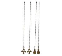 Cpolebev 4 Pezzi Set Catena Trazione per Ventilatore da Soffitto, Lampadina e Modello Ventola Catena Trazione Estensione Ventilatore Catena Trazione Pendente 12 Pollici (Antico)