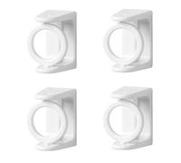 Cpolebev 4 Pezzi Supporto per Aste per Tende Ganci a Morsetto Staffa per Appendiabiti Autoadesiva Ganci Regolabili con Triangolare Girevole a 360°