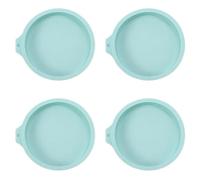Cpolebev 4 Pezzi Tortiera Stampo in Gel di Silice per Utensili da Forno Torta e Mousse, Blu, 6 Pollici