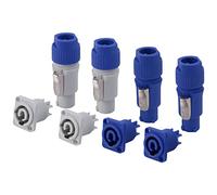 Cpolebev 4 Set Connettore PowerCON, NAC3FCA + NAC3MPA-1 e NAC3FCB + NAC3MPB-1, Connettore Bloccabile + Connettore Telaio, Alimentazione e Uscita