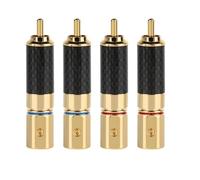 Cpolebev 4 Set di Connettori HiFi da 10 mm In Fibra di Carbonio Placcato, Spina di, Terminale Altoparlante, Amplificatore di Potenza Audio, Subwoofer