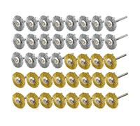 Cpolebev 40 Pezzi Mini Ruota Tazza Set di Spazzole nel Filo di Acciaio nel (3Mm) Gambo per Power Rotary Tool Lucidatura
