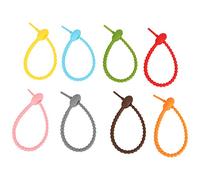 Cpolebev 40Pcs Clip per Borsa con Fascette in Silicone Colorato, Cinghie per Cavi, Fascetta per Pane, Fascetta in Gomma Riutilizzabile, Fascette in Silicone per Tutti Gli