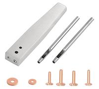 Cpolebev 43 Pezzi di Rivetti e Bave in Rame, Kit di Assortimento di Rivetti e Bave in Rame di 4 Misure, per Cinture, Portafogli, Collari, Lavorazione della Pelle