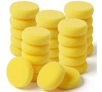 Cpolebev 48 Pezzi di Spugne Gialle Rotonde Sintetiche per Pittura, Spugne da Artista per, Ceramica e Ceramica.