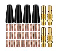 Cpolebev 48 Pz Flux Core Kit di Punte per Ugelli Gas KP1939-1 Flux Welder Contact Tips Diffusori di Gas per Ugelli Gas (0,030 Pollici (0,8 Mm))