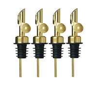 Cpolebev 4PCS Bottiglia in Acciaio Inossidabile Tubo 'Aria in Metallo Tappo Aperto Automatico Trachea Versatore Ponderato Vino Versatore B