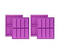 Cpolebev 4PCS Stampo in Silicone Rettangolare Stampo Viola Stampo in Silicone Stampo per Barrette Energetiche Cioccolato Pane di Mais Cheesecake Stampo per Sapone