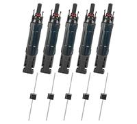 Cpolebev 5 Connettori per Pannello Solare Fotovoltaico/Femmina 15A Diodo Incorporato Fusibile In Connettori per Cavi Solari Impermeabile Antiriflusso Durevole Facile da Usare