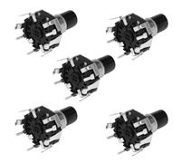 Cpolebev 5 Pezzi EC12D1524403 Codificatore Volume CD di Navigazione per Auto con Interruttore A Pulsante EC12 Tipo Rotondo 30 Posizioni 15 Impulsi
