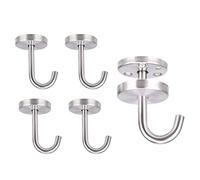 Cpolebev 5 Pezzi Gancio da Soffitto nel Acciaio Inossidabile Base Rotonda Gancio da Parete Sopraelevato per Piante Sospese Mangiatoie per Uccelli Campanelli Eolici