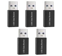 Cpolebev 5 PZ USB Data Blocker,Adattatore USB di Sola Carica per Bloccare La Sincronizzazione Dei Dati,Proteggi Contro il Jacking del Succo Nero