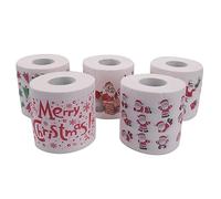 Cpolebev 5 Stili Rotolo di Carta di Babbo Natale Asciugamani di Carta Velina Decorazioni Natalizie Carta Igienica per Camera da Ufficio di Babbo Natale di Natale 5 Rotoli