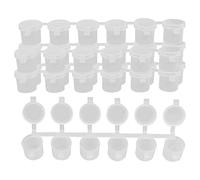 Cpolebev 5 Strisce 30 Barattoli Vuoti Strisce di Barattoli di, 10 Ml/ 0,35 Once Mini Barattoli di Strisce Contenitori di Plastica Trasparente