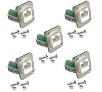 Cpolebev 5 Terminali di Cablaggio RJ45 Cat.5E Moduli per Computer di Rete Moduli RJ45 con di Fissaggio ()