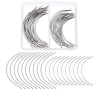Cpolebev 50 Pezzi Ago Tipo C per Tessitura Curvi per Capelli, Creazione di Parrucche, Moquette