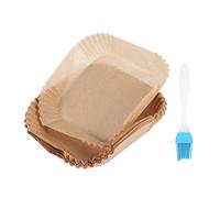Cpolebev 50 Pezzi Carta Pergamena per Friggitrice ad Aria con per Olio Fodere per Friggitrice ad Aria Quadrati 6,3 Pollici Carta Forno USA e Getta Fogli per Friggitrice ad Aria