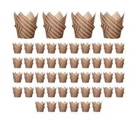 Cpolebev 50 Pezzi di Rivestimento per Cupcake In Stile Giornale per la Festa di Nozze, Tulipano, Muffin, Cupcake, Tazza di Carta, Resistente All'Olio, Resistente, Facile da Installare, Facile da Usare