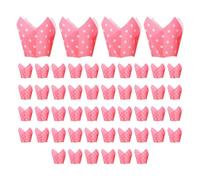 Cpolebev 50 Pezzi di Rivestimento per Cupcake Stile Giornale per la Festa di Nozze, Tulipano, Muffin, Cupcake, Tazza di Carta, Resistente All'Olio, Facile da Usare. C