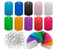 Cpolebev 50 Pezzi di Targhette in Alluminio per Incisione, Targhette Metalliche Multicolore per Animali Domestici in Alluminio, Doppio Lato per Timbratura e Incisione.