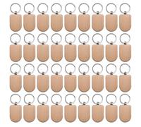 Cpolebev 50 Pezzi Targhetta Chiave in Legno Vuota per Incisione Chiave, in Legno Non, Targhette per DIY, Stile 7
