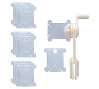 Cpolebev 500 Bobine di Filo da Ricamo In Plastica con Avvolgitore per Filo Interdentale per Lavori di Cucito Fai-Da-Te Bobine di Filo Interdentale Avvolgitore Spolina