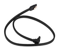Cpolebev 50CM 3.0 III SATA3 7pin Dati Angolo 6Gb / s SSD cavi HDD Difficile Disco Dati cordone con Nylon maniche (nero)