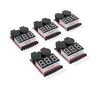 Cpolebev 5PCS 2 In1 1-8S Tester di Tensione della Batteria Lipo Kit RC Buzzer Allarme A Bassa Tensione, Monitor della Batteria Tester Kit per Lipo/Li-Ion