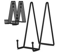 Cpolebev 5PCS 8 Pollici Espositori in Metallo Nero Supporto per Piatti Espositori per Piatti per Foto, Piatti Decorativi, Libri