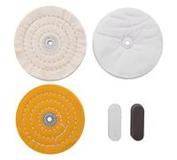 Cpolebev 5PZ 6 Pollice Buffing Polishing Wheels per Smerigliatrice da Banco con Kit di Composti di Lucidatura, e Giallo