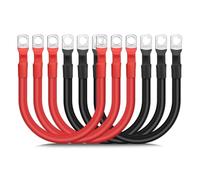 Cpolebev 6 Cavi per Batteria 4 AWG, Set di Cavi per Inverter per Batteria Marina da 30 Cm, con Terminali In Rame Stagnato da 3/8 Pollici, per Sistemi Solari per Auto,