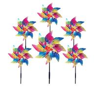 Cpolebev 6 Girandole Scintillanti per Cortile e Giardino, Decorazioni per Il Prato Girandole Colorate Mulino A Riflettente Vortici