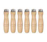 Cpolebev 6 Manici Ergonomici con Foro Tondo in Legno con Collare in Metallo per in Metallo da 12 Pollici