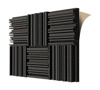 Cpolebev 6 PC di Schiuma Acustica Autoadesiva, 12 X 12 X 2 Pollici Assorbimento del Suono In Schiuma, Registrazione Studio Spazio Sound Schiam Black Dureble Easy da Usare Installazione Facile