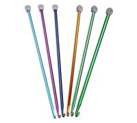Cpolebev 6 Pezzi di 5 Misure Uncinetti Extra Tunisini Lunghi 6,5 mm - 11,0 Mm, Set di Uncinetti in Metallo Afghano in Alluminio da 13,78 Pollici
