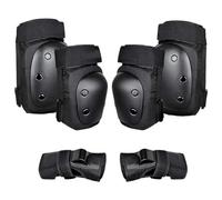 Cpolebev 6 Pezzi Ginocchiere per Adulti/Ragazzi, Gomitiere, Protezioni per I Polsi, Set di Protezioni per più Sport, Skateboard, Pattinaggio, Ciclismo L