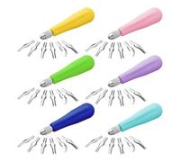 Cpolebev 6 Pezzi Kit Taglierina per Linoleum Artigianale Strumenti per Intaglio Assortimento di Strumenti per Linoleum Tagliablocchi per Stampa A Blocchi, Colori Assortiti