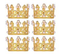 Cpolebev 6 Pezzi Mini Cake Topper Piccola Perla di Topper per Cupcake Diadema Piccola per Cupcake per Matrimonio Compleanno
