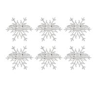 Cpolebev 6 Pezzi Portatovaglioli con Fiocchi di Neve Anelli Portatovaglioli con Fiocchi di Neve di Natale per La Decorazione della Tavola delle Vacanze di Natale ()