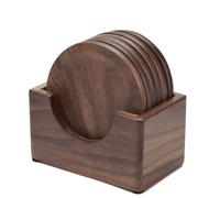 Cpolebev 6 Pezzi Sottobicchieri in Legno di Noce Tovagliette Decorative Rotonde Resistenti al, per Bevande, Tavolo da Cucina per la Casa, tè, caffè, Tazze, Durevoli