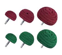 Cpolebev 6 Pezzi Tampone per Lucidatura a a Cupola, Ruota per Lucidatura in Fibra di Nylon, 180 Misti con 320 (Rosso + Verde)