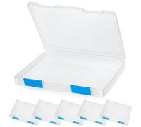 Cpolebev 6 Pezzi Trasparenti A4 File Box Documenti Scatola di Plastica Contenitori per Schede Proteggi Riviste Porta File con Fibbia Resistente 31,5 X 25 X 3 cm
