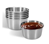 Cpolebev 6 Tazze per Salsa da Immersione In Acciaio Inossidabile da 2 Oz, Mini Ciotole per Salsa, Tazze per Condimenti In Metallo Riutilizzabili Contenitori per Stampini Facili da Usare ()