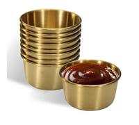 Cpolebev 6 Tazze per Salse da Immersione In Acciaio Inossidabile da 2 Oz, Mini Ciotole per Salse, Tazze per Condimenti In Metallo Riutilizzabili Contenitori per Stampini Durevoli e Facili da Usare (Or